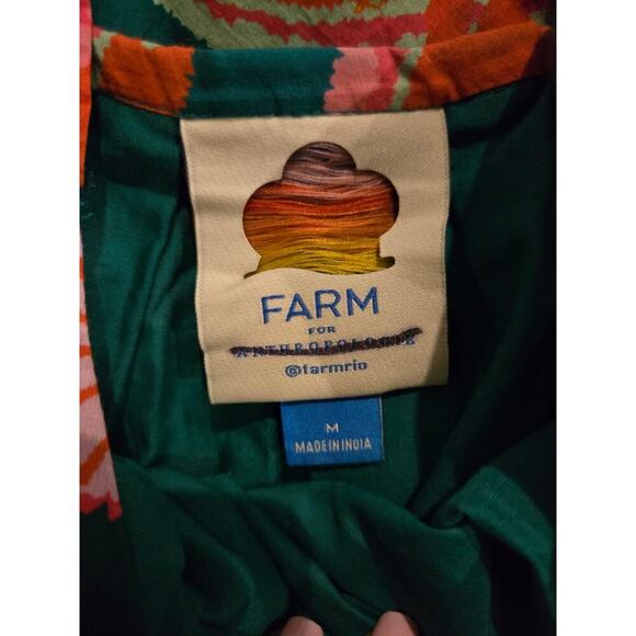 Farm Rio x Anthropologie Women's Pleated Palm Midi Dress Multicolor M - Picture 11 of 13